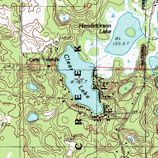 Topographic Map of Clear Lake, MI