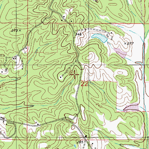 Topographic Map of Saint John Church, AL