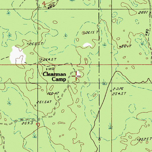 Topographic Map of Clearman Camp, MI
