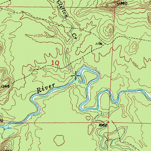 Topographic Map of Clifton Creek, MI