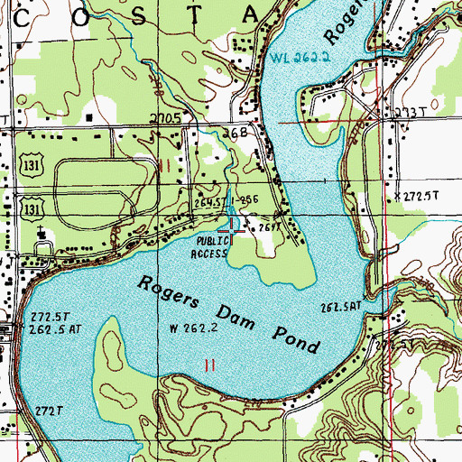 Topographic Map of Cold Spring Creek, MI