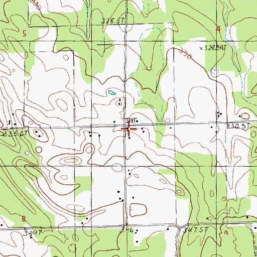 Topographic Map of Colfax Church, MI