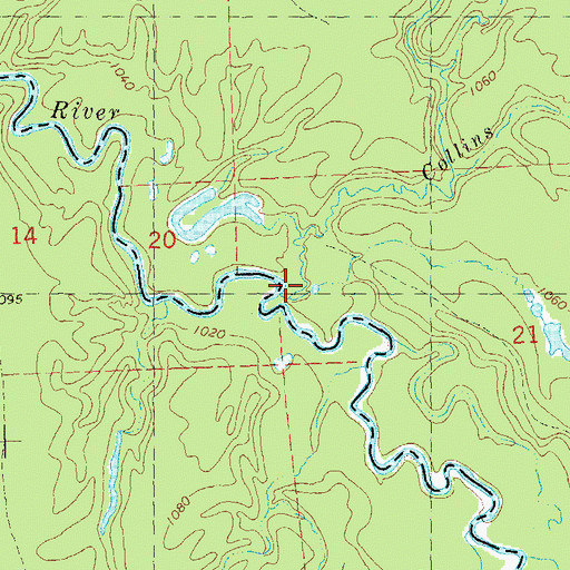 Topographic Map of Collins Creek, MI