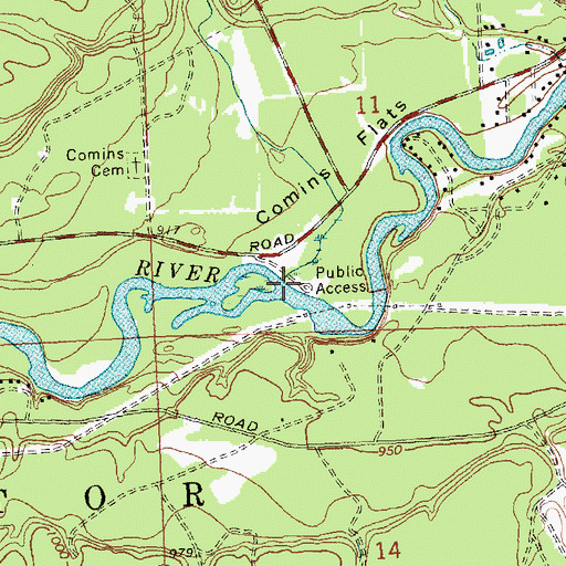 Topographic Map of Comins Creek, MI