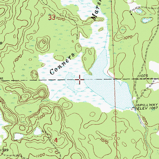 Topographic Map of Conners Marsh, MI