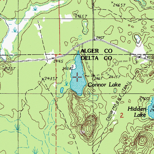 Topographic Map of Connor Lake, MI