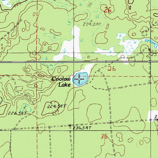 Topographic Map of Coolaw Lakes, MI