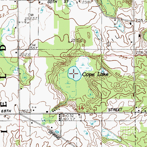 Topographic Map of Cope Lake, MI