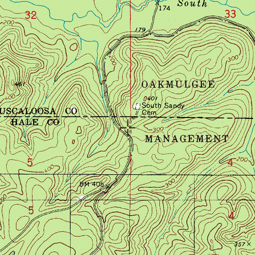 Topographic Map of Sycamore School (historical), AL