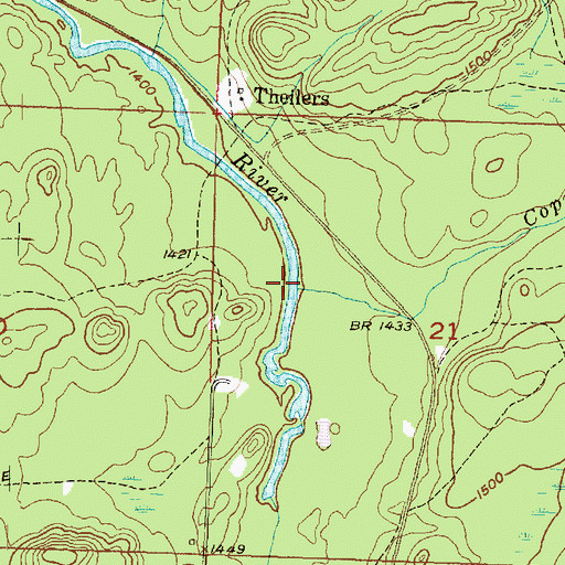 Topographic Map of Copps Creek, MI