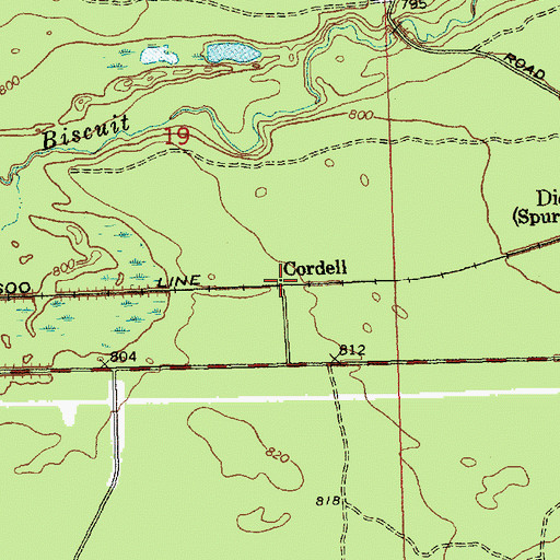 Topographic Map of Cordell, MI