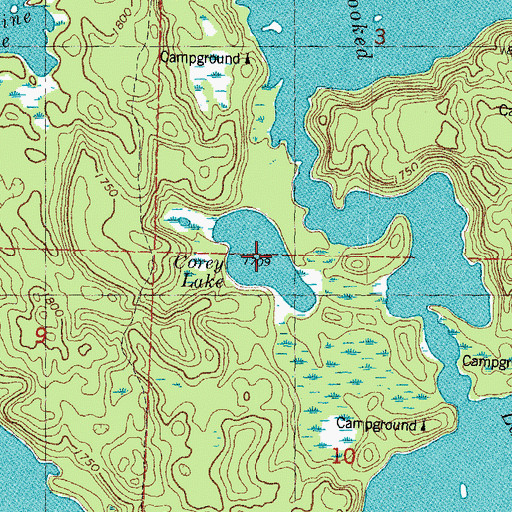 Topographic Map of Corey Lake, MI