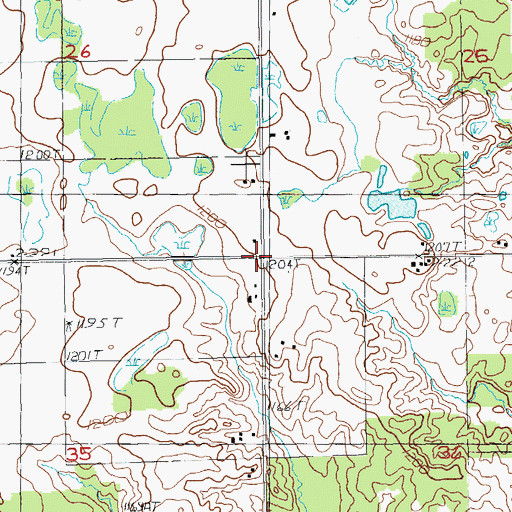 Topographic Map of Cornell School, MI