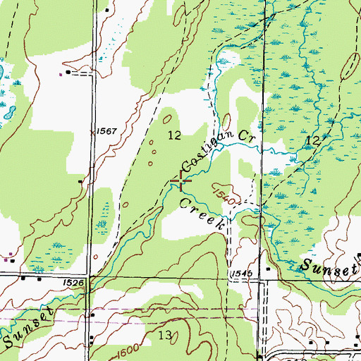 Topographic Map of Costigan Creek, MI
