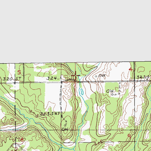 Topographic Map of Cotton Creek, MI