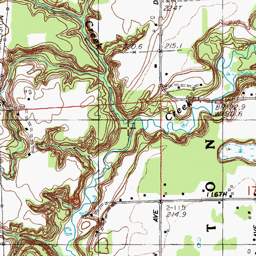Topographic Map of Cow Creek, MI