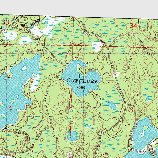 Topographic Map of Cox Lake, MI