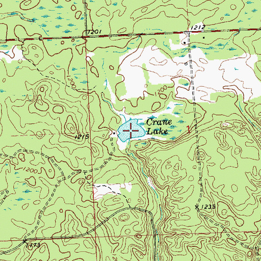 Topographic Map of Crane Lake, MI