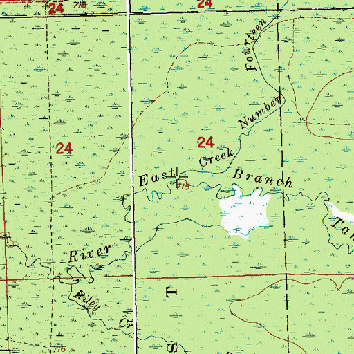 Topographic Map of Creek Number Fourteen, MI