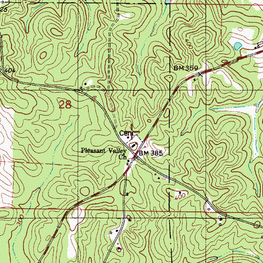 Topographic Map of Valley School (historical), AL