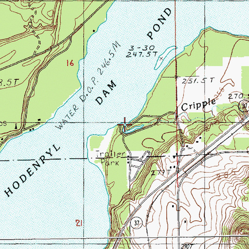 Topographic Map of Cripple Creek, MI