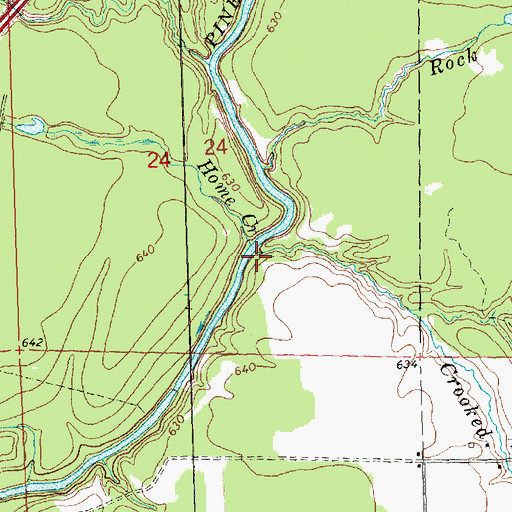 Topographic Map of Crooked Creek, MI