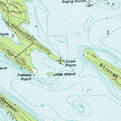 Topographic Map of Crow Point, MI