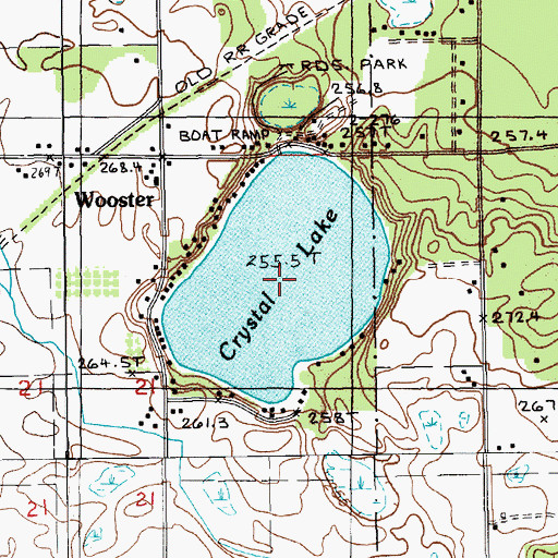 Topographic Map of Crystal Lake, MI