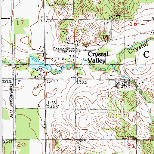 Topographic Map of Crystal Valley, MI