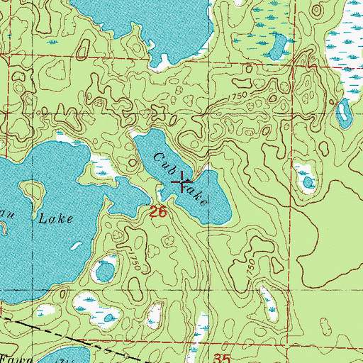 Topographic Map of Cub Lake, MI