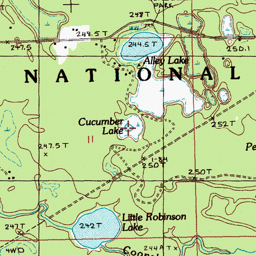 Topographic Map of Cucumber Lake, MI