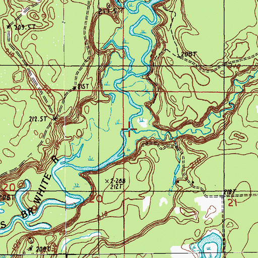 Topographic Map of Cushman Creek, MI