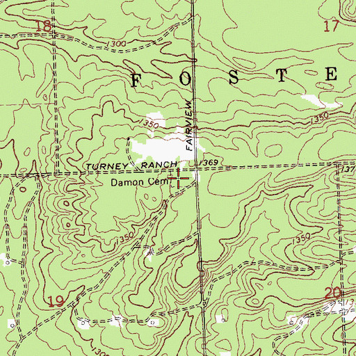 Topographic Map of Damon Cemetery, MI