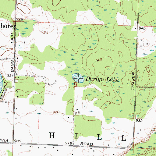Topographic Map of Darlyn Lake, MI