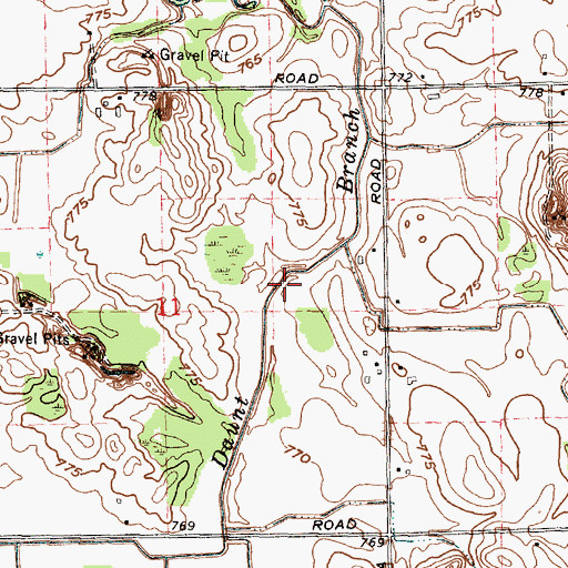 Topographic Map of Daunt Branch, MI