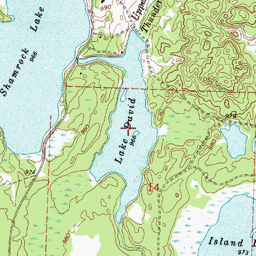 Topographic Map of Lake David, MI