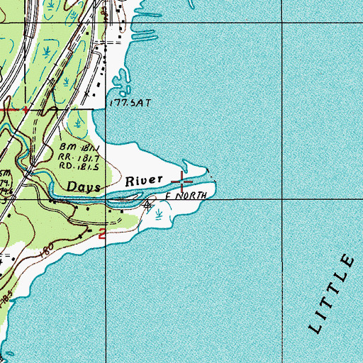 Topographic Map of Days River, MI