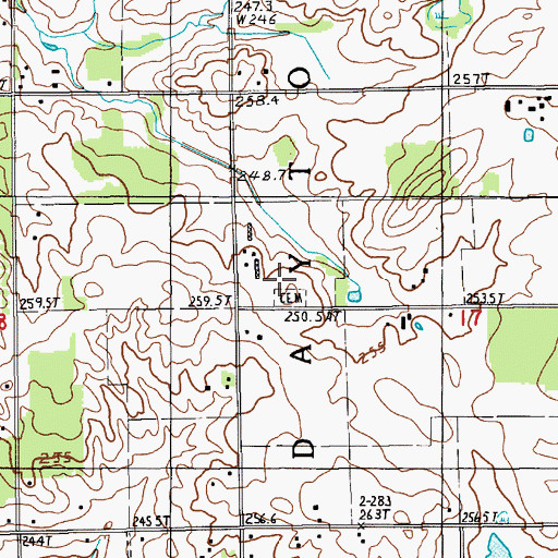 Topographic Map of Dayton Center Cemetery, MI
