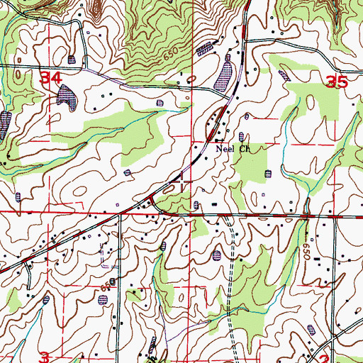 Topographic Map of Neel Church of Christ, AL