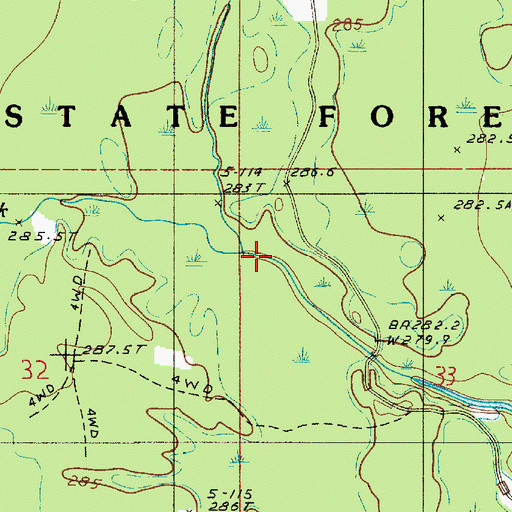 Topographic Map of Deer Creek, MI