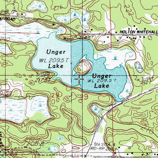 Topographic Map of Unger Lake, MI