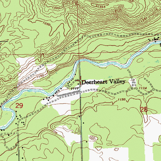 Topographic Map of Deerheart Valley, MI