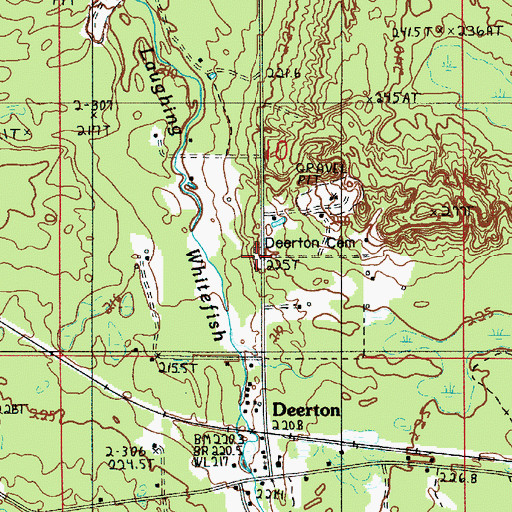 Topographic Map of Deerton Cemetery, MI
