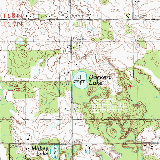 Topographic Map of Dockery Lake, MI