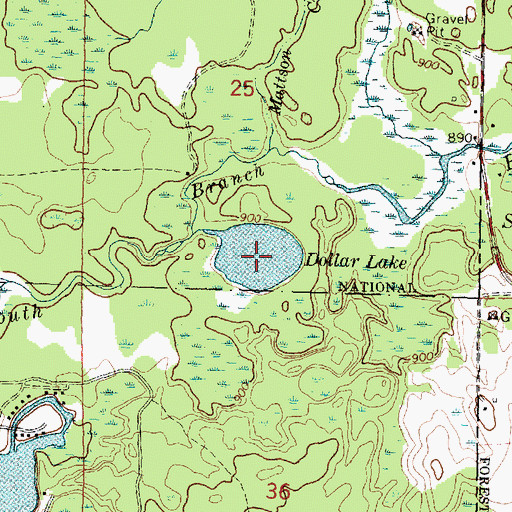 Topographic Map of Dollar Lake, MI