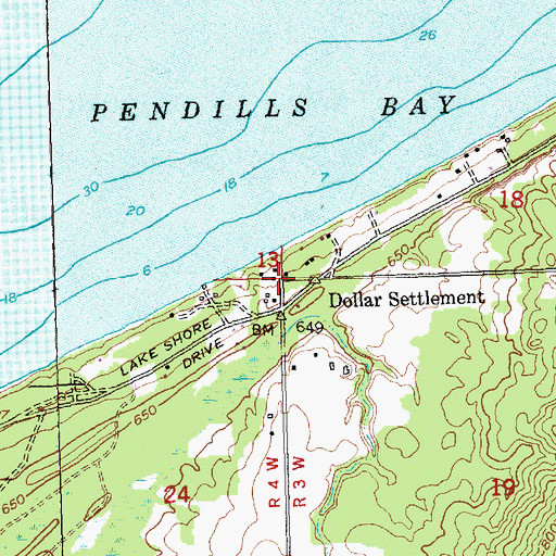 Topographic Map of Dollar Settlement, MI