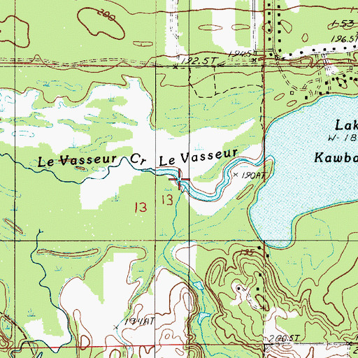Topographic Map of Dorow Creek, MI