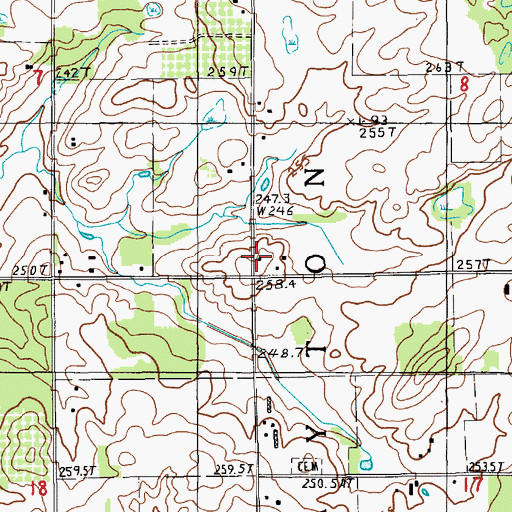 Topographic Map of Doud School, MI