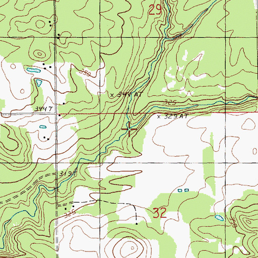 Topographic Map of Dowling Creek, MI