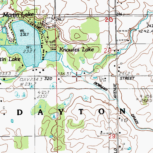 Topographic Map of Dragoo Creek, MI